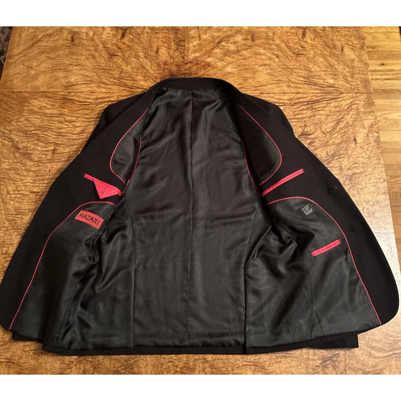 Mazari Ultra Slim Fit - Mens 38R - Solid Black Suit Jacket - Stretch Armhole - Picture 2 of 11